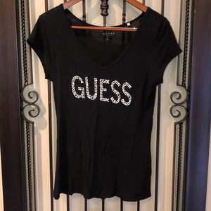 Black Beaded Guess Tee